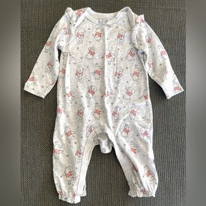 Disney Winnie the Pooh button rompers. Size 3 - 6 months.